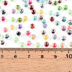 ガラスシードビーズ  色の内側  ラウンド  ミックスカラー  4~4.5x3~3.5mm  穴：1.2~1.5mm  約7140個/ポンド&nbsp;SEED-N007-09