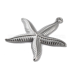 変色しない304ステンレススチールペンダント  ヒトデチャーム  ステンレス鋼色  29x27.5x2.5mm  穴：1.5mm&nbsp;STAS-M323-32P