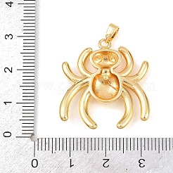 真鍮チャーム  ゴールドカラー  クモ  28x25x4mm  穴：5x2mm&nbsp;KK-Z145-07G-03