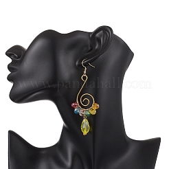 Vortex Spiral Glass Dangle Earrings&nbsp;EJEW-JE06861