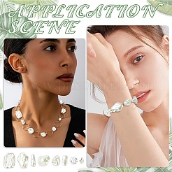 ABSプラスチックビーズ  イミテーションシェル＆パール  混合図形  乳白色  10~25x9~18.5x5~13mm  穴：1~1.8mm  8個/スタイル&nbsp;OACR-YW0004-68