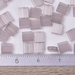 MIYUKIティラビーズ  日本製シードビーズ  2穴  （tl2558)シルクペールライラック  5x5x1.9mm  穴：0.8mm  約590個/50g&nbsp;SEED-X0054-TL2558