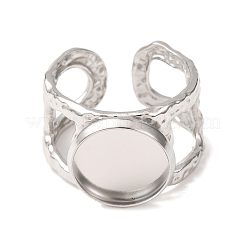 Hammered 304 Stainless Steel Cuff Ring Components&nbsp;SA-CBAC0DF-02C-P