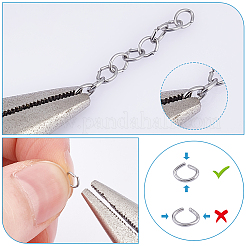 304ステンレススチールオープン丸カン1500個  オーバル  ステンレス鋼色  4x3x0.6mm  22ゲージ  内径：2x2.5mm&nbsp;STAS-UN0060-29