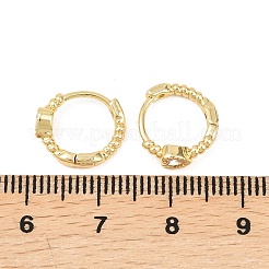 Heart Brass Micro Pave Clear Cubic Zirconia Hoop Earrings&nbsp;EJEW-D348-26G