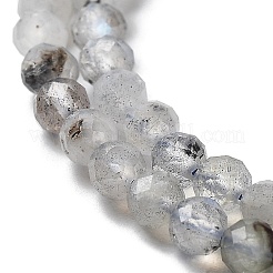 天然石ラブラドライトビーズ連売り  多面カット  ラウンド  3mm  穴：0.6mm  約125個/連  15.35''（39センチメートル）&nbsp;G-I341-11