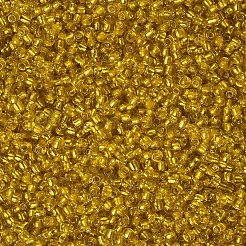 12/0 ガラスシードビーズ  銀並ぶ丸い穴  ラウンド  きいろ  2mm  穴：1mm  約30000ビーズ/ポンド&nbsp;SEED-A005-2mm-30