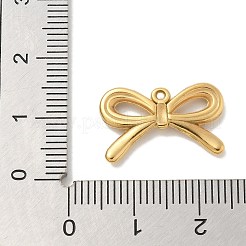 イオンプレーティング（IP）304ステンレスペンダント  ちょう結びチャーム  18KGP本金メッキ  13x20x2.5mm  穴：1mm&nbsp;STAS-Q334-22G