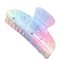 星空模様のセルロースアセテート爪ヘアクリップ  カラフル  50x100x34mm&nbsp;PW-WGE0265-01