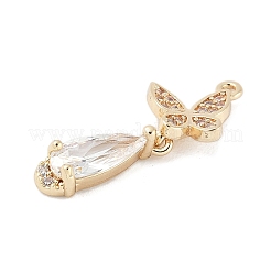 Brass Micro Pave Cubic Zirconia Pendants&nbsp;KK-M326-04G