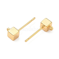 SHEGRACE Brass Cube Stud Earring Findings&nbsp;XGR0106G-121G