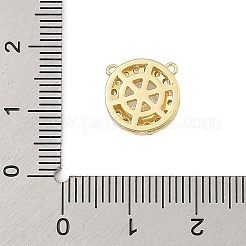 真鍮製マイクロパヴェキュービックジルコニアコネクターチャーム  ゴールドカラー  11x7mm  穴：0.8mm&nbsp;LS-KK-U041-01G-01