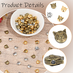120Pcs 4 Colors Tibetan Style Alloy Kitten Beads&nbsp;TIBEP-PA0001-02