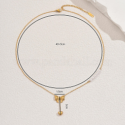 Stainless Steel & Imitation Pearl Bowknot Heart Pendant Necklaces for Women Daily Wear&nbsp;YC4857