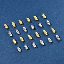 40セット2色コラム真鍮ネジ留め具  ミックスカラー  11~12x4mm  穴：1mm  20セット/カラー&nbsp;KK-FS0001-62