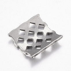 変色しにくい304ステンレススチールリンクコネクター  正方形  ステンレス鋼色  14x14x3mm  穴：2mm&nbsp;STAS-G172-49P