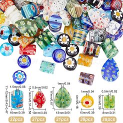 5 Strands 5 Style Rectangle Handmade Millefiori Glass Beads Strands&nbsp;LK-OC0001-10