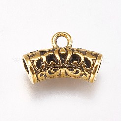 合金チューブベイル  ループベイル  チューブ  アンティーク黄金  9x14x5mm  穴：2mm&nbsp;PALLOY-E448-01AG