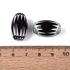 手作りのミルフィオリガラス樽ビーズ  シェブロンビーズ  ブラック  19~25x10~16mm  穴：0.5~5mm&nbsp;LA-N002-09D