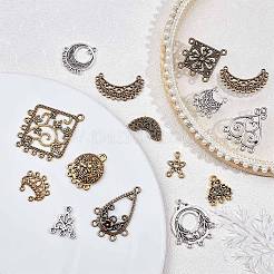 60Pcs 15 Style Tibetan Style Alloy Chandelier Components Links&nbsp;TIBE-SC0001-73