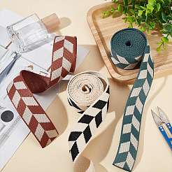 3Pcs 3 Colors Polyester Jacquard Rhomboid Ribbon&nbsp;OCOR-BC0006-72