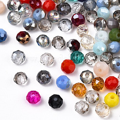 ガラスビーズ  混合スタイル  そろばん  多面カット  ミックスカラー  4x3.5mm  穴：1mm  約630個/50g&nbsp;GLAA-T029-03-01