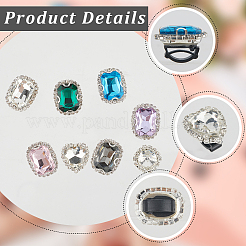 8Pcs 8 Styles Iron & Glass Shoe Buckle Clips&nbsp;FIND-CP0002-96