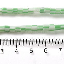 手作りのネパールランプワークビーズ  縞模様の列  アクアマリン  3~6x2~7mm  穴：1.2~1.8mm  約115~125個/連  20.87~21.65インチ（53~55cm）&nbsp;LAMP-B023-04A-03
