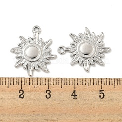 変色しない304ステンレススチールペンダント  太陽のチャーム  ステンレス鋼色  20.5x18x2mm  穴：1.4mm&nbsp;STAS-L278-88P