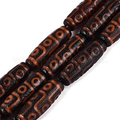 チベット風天然瑪瑙ビーズ連売り  バレル  染め＆加熱  29~30x9~10mm  穴：1.6~3mm  約10個/連  11.65''（29.6センチメートル）&nbsp;G-Q606-42G-02