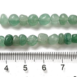 天然石グリーンアベンチュリンビーズ連売り  ナゲット  タンブルストーン  3~6x3.5~6x3.5~6mm  穴：1mm  14.96''（38センチメートル）&nbsp;G-D081-A09