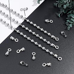 304ステンレススチールボールチェーンコネクター24個  プルループコネクター  ステンレス鋼色  27x11x10mm  穴：5mm  内径：9mm&nbsp;STAS-NB0001-25