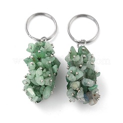 天然および合成宝石用キーチェーン  真鍮と鉄パーツ  カドミウムフリー＆鉛フリー  プラチナ  8.05cm&nbsp;KEYC-C050-01-RS