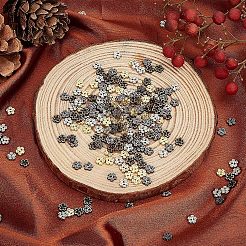 4色2穴合金ボタン240個  花  ミックスカラー  5x5x1.5mm  穴：0.5mm  4色  60個/カラー  240pc&nbsp;FIND-FG0001-34
