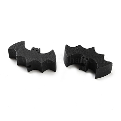 プリントウッドビーズ  ハロウィンテーマビーズ  ブラック  バット  12.5x24.5x6mm  穴：2mm&nbsp;WOOD-Z002-15E