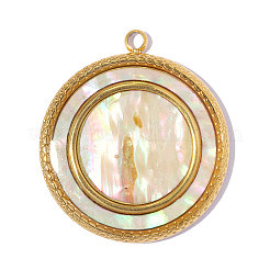 304 Stainless Steel & Natural Shell Pendants&nbsp;STAS-OY018-35G