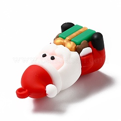 クリスマス pvc プラスチック ペンダント  父のクリスマスプレゼント付き  レッド  48x25.5x19mm  穴：3mm&nbsp;X1-KY-C009-03