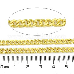 真鍮のカーブチェーン  溶接されていない  スプールで  長持ちメッキ  カドミウムフリー＆鉛フリー  18KGP本金メッキ  7.5x4x1.5mm&nbsp;CHC-G022-03G