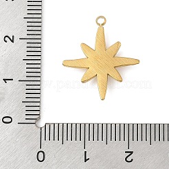 304ステンレスペンダント  ラインストーン付き  スターのチャーム  PVD真空メッキ  18KGP本金メッキ  20x18x3mm  穴：1.5mm&nbsp;STAS-P380-60G