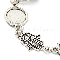 Antique Silver Plated Alloy Link Chain Bracelet Making&nbsp;MAK-K023-02B-AS