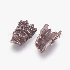 チベット風合金ビーズ  王冠と頭蓋骨  ミックスカラー  16x12x6mm  穴：2mm&nbsp;TIBEB-L002-05
