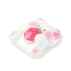 Strawberry Bear Theme Opaque Resin Cabochons&nbsp;CRES-D301-01A