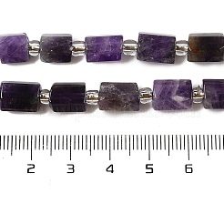 天然石アメジストビーズ連売り  六角プリズム  8~11x6~8x5~7mm  穴：1mm  約16個/連  7.72''（19.6センチメートル）&nbsp;G-Q023-C01-01