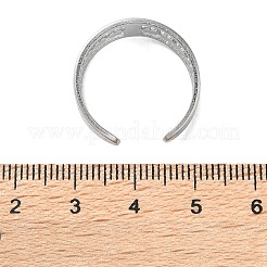 クロス 304 ステンレススチール オープンカフリング  ステンレス鋼色  12mm  内径: 調節可能&nbsp;RJEW-S623-02P