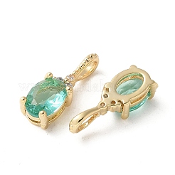 Brass Micro Pave Cubic Zirconia Pendants&nbsp;KK-Q031-43G