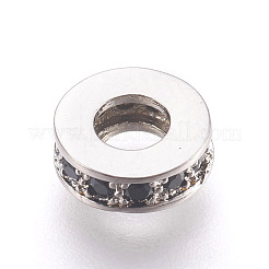 Brass Micro Pave Cubic Zirconia Beads&nbsp;ZIRC-E152-58-RS