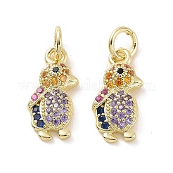 Brass Micro Pave Cubic Zirconia Pendants&nbsp;KK-E068-VF120