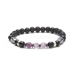 7Pcs 7 Style Natural & Synthetic Mixed Gemstone & Alloy Beaded Stretch Bracelets Set for Women&nbsp;BJEW-JB09235