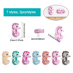 14Pcs 7 Colors Food Grade Eco-Friendly Silicone Beads&nbsp;SIL-CA0002-29