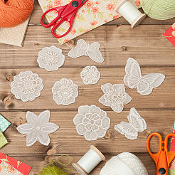 12Pcs 12 Style Computerized Embroidery Lace Self Adhesive/Sew on Patches&nbsp;DIY-FG0004-01